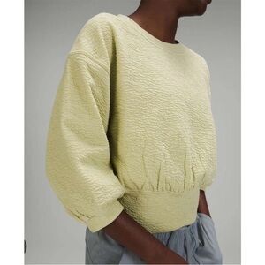 lululemon athletica Pale Yellow Textured Cropped Sweatshirt